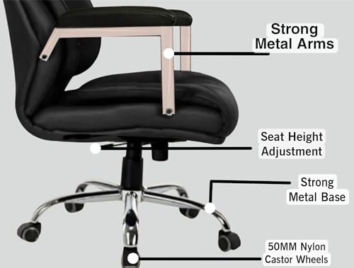 Image of S-90 Black Executive Ergonomic High Back Boss Chair Leather Office Chair /Director Chair /Leatherette Executive Revolving Chair for Ultra Head Support