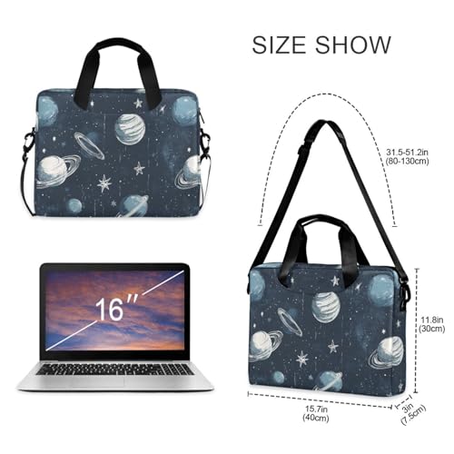 Maletín para laptop 15.6 pulg con asa y correa azul miniatura 5