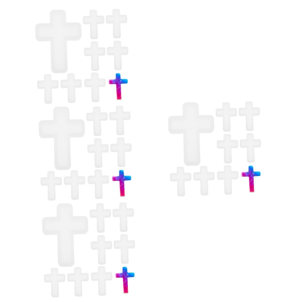 jojofuny 4 Ensembles Moules en Forme De Pendentif Croix Moule pour Collier Moule De Pendentif Croix Fabrication De Bijoux Charmes Moule Pendentif Croix DIY Moule en Silicone 10 Pièces * 4