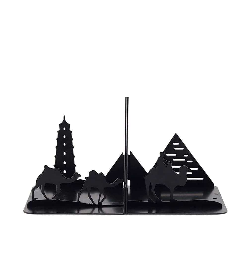 Book Ends Book Ends To Hold Books Heavy Duty,Hidden Metal Bookends For Shelves Desk Or Countertop For Home Office(C)
