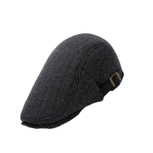 JEWEDECO Boina de Lana para Hombre Vintage Ajustable, Gorro de Invierno Cálido y Cómodo Visera, Estilo Casual Adecuado para Otoño E Invierno