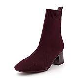CUSHIONAIRE Bota Milo Stretch para Mujer + Memory Foam, Anchos Anchos Disponibles, Ciruela 39 EU