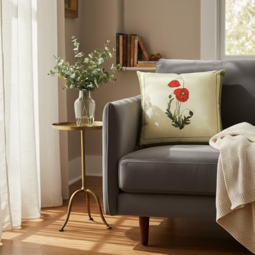Image of Blooming Garden Cushion Cover | Floral Printed Decorative Throw Pillow Cover for Sofa Couch Living Room Bedroom | Hidden Zipper | 18 x 18 Inch | Pack of 1