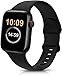SSAY Strap Kompatibel mit Apple Watch Armband 42mm 44mm 45mm, Silikon Fitness Sport Armbänder Kompatibel mit iWatch Armband Series 7 6 5 4 3 2 1 SE 42mm/44mm/45mm-S/M, Schwarz