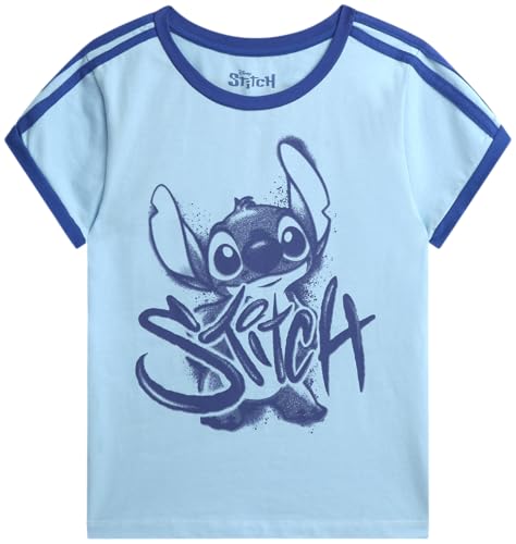Image of Disney Lightning McQueen Mickey Mouse & Stitch Womens Retro Graphic Tees | Vibrant Disney Graphics, Breathable Fabric, Cropped Fit, Size Up for Ideal Fit