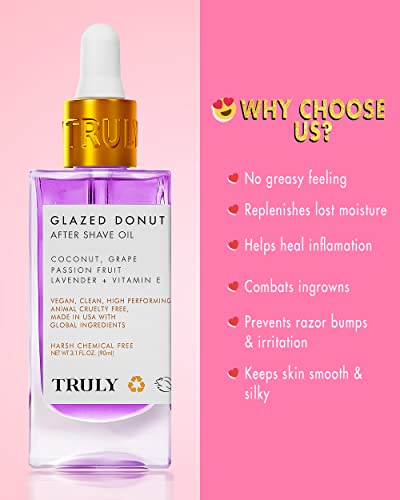 Truly Beauty Glazed Donut After Shave Oil - Razor Bumps Treatment For Women, Razor Bump And Ingrown Hair Treatment For Bikini Area - 3.1 Oz #TOP2