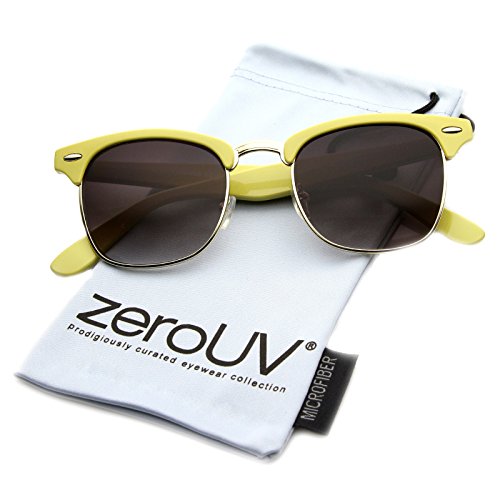 Image of zeroUV Half Frame Semi-Rimless Horn Rimmed Sunglasses