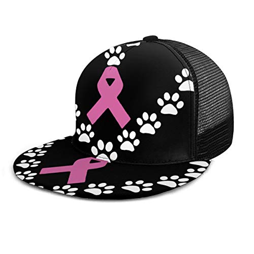 Breast Cancer Paw Heart Unisex Hat Kids Trucker Hat Baseball Mesh Back Cap Fits Baby Toddler and Youth