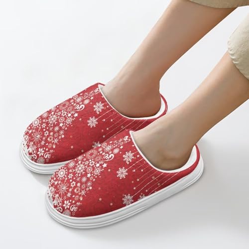 Christmas House Slippers for Woman Washable Comfortable Cotton House Slippers Winter Shoes with Anti-Skid Sole3