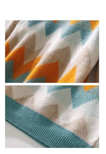 Men's Business Casual 100 Percent Wool Soft Sweater Crew Neck Knit Stripe Pullover3