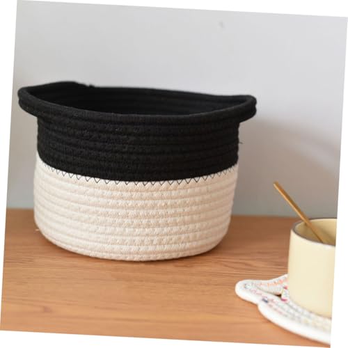 Cesta de cuerda de algodón resistente para escritorio y organizador de snacks en el hogar 8