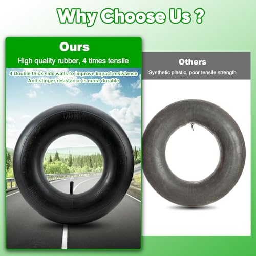 SPORTYOUTH 2Pcs Replacement Tire Inner Tubes with Valve Stem for Wheelbarrow, LawnMowers, Utility Cart, Garden Cart Wagons, Trunks, Trailers, Tractors, Scooter - Heavy Duty Thick Premium Rubber - Image 8