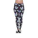 Hanessa Frauen Leggins Bedruckte Leggings Hose Frühling Sommer Kleidung LSD CAT Katze Katzen L97 Geschenk für Mädchen zu Weihnachten