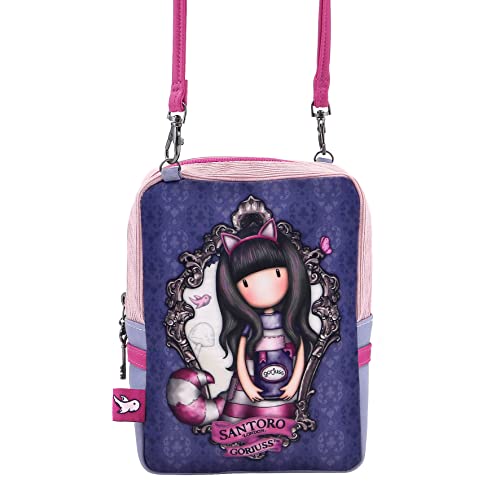 SAFTA 1072gj04, Borsa a Tracolla Gorjuss Cheshire Cat Unisex-Bambini e Ragazzi, Multicolore, M