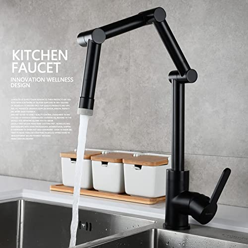Robinet de cuisine pliable noir anti-blocage de fenêtre