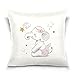 Handgezeichnetes süßes Cartoon-Elefanten-Ballerina-Mädchen-Blumenstern, Baumwollsamt, Überwurfkissen, weich, atmungsaktiv, Bettkissen, Kissenbezüge, doppelseitig, für Auto, Couch, Bett, 40,6 x 40,6 cm