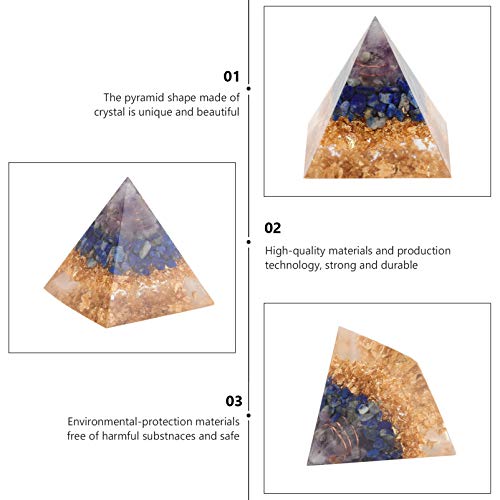 FAVOMOTO Estatueta Pirâmide Egípcia De Cristal Fengshui Ornamento Desktop Decoração Geométrica Minim