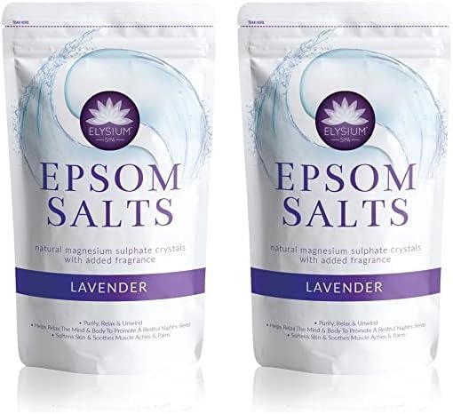 ELYSIUM SPANatural Lavender Epsom Salts 1Kg (Pack of 2)