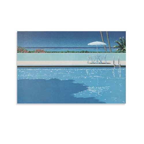 Impression sur toile Hiroshi Nagai The Serenity of A Tropical Poolside 50x75 cm