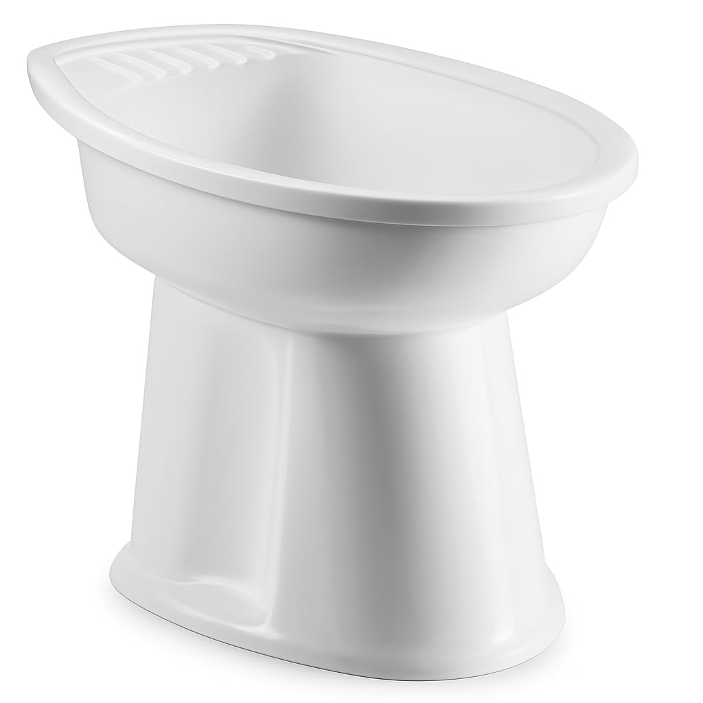 Bidet da Campeggio Portatile e Smontabile | 2 Pezzi in Plastica | Per Camper, Roulotte, Barca, Tenda | Leggero e Facile da Pulire – 47 x 32 x 38 cm