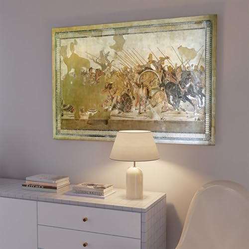 Mosaïque Alexandre la Grande Bataille d'Issus cadre suspendre 20x30cm