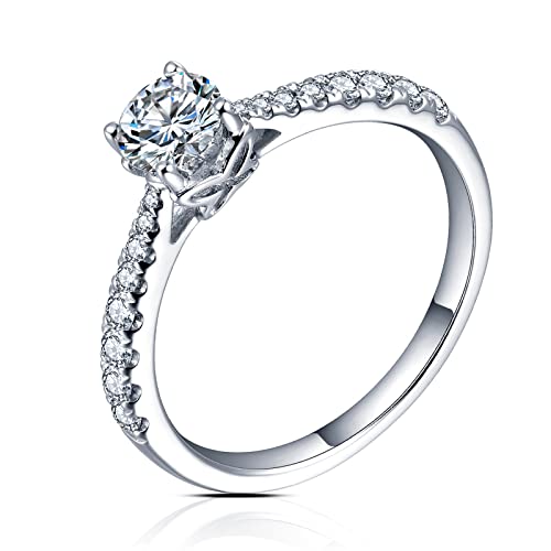 Bagues en argent pour femmes 925 sterling fleur bleu émail bijoux fins