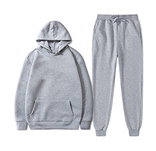 Ensemble chaud anti-froid sweat et pantalon en polaire gris clair coupe mixte S