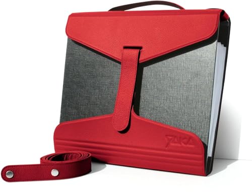 Porte-classeur A4 cuir rouge YAKA : protégez vos dossiers froissés