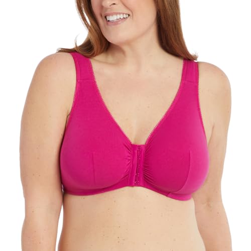 Image of LEADING LADY, Meryl, Front-Closure Cotton Bra, Comfort Sleep for Women, Breathable, Unlined, Full Coverage, Wireless, 36A-56H