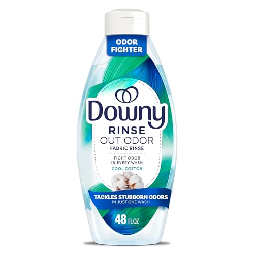 Downy Rinse Laundry Odor Remover, Cool Cotton Scent, 48 fl oz, Fabric Softener and Laundry Odor...