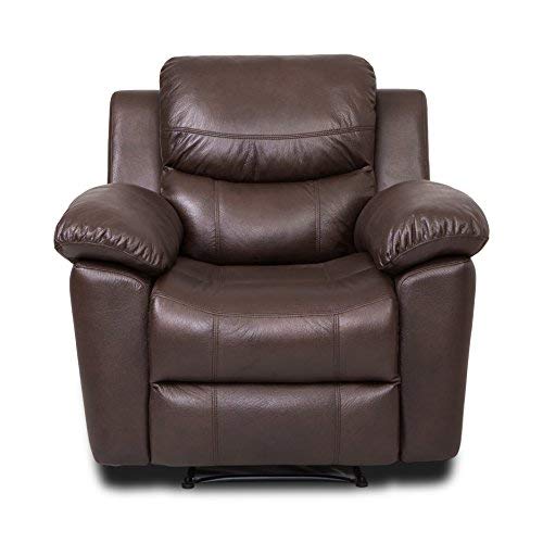 Juntoso 3 Pieces Recliner Sofa Sets Bonded Leather Lounge Chair Loveseat Reclining Couch For Living Room - Chocolate #TOP4