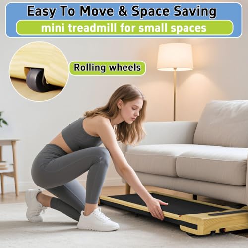 Image of Walking Pad Treadmill for Home, Electric Under Desk Treadmills 0.6-3.7MPH, 2.5HP, Quie Stmall Spaces /Office Mini Running with 264LBS Capacity, Walk Pads