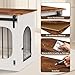 YDTOP Hundebox für Zuhause 100cm, XL Hundekäfig Möbel mit 3 Schiebetüren & Hundematte, Moderne Hundehütte Holz für Kleine Mittlere Große Hunde, 100x60x69cm, Weiß & Braun