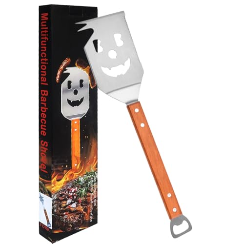 7 in 1 Multifunction BBQ Tool, BBQ Spatula for Outdoor Grill, Extra Long Grill Accessories Stainless Steel, Wooden Handle Barbecue Utensils, Holiday, Gifts for Men