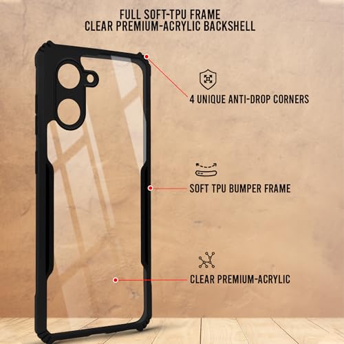 Image of Jkobi Hybrid Back Cover Case for Oneplus Nord CE 5 (Shockproof with Polycarbonate Clear Panel | Professional Black)