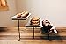 Food Serving Tray Set: 3 Tier Metal Display Stand with 3 White Rectangular Stoneware Platters | Perfect for Party Foods, Desserts, Cakes & Cupcakes by Chef's Medal