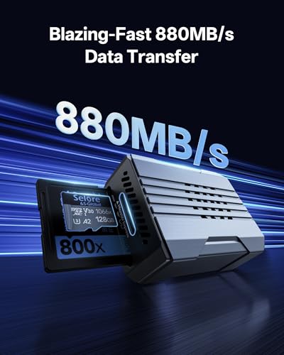 Lecteur de carte MicroSD Express avec adaptateur USB C haute vitesse 900 Mo/s