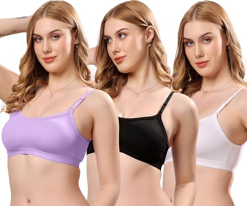Image of London Hills Women's Cotton Sports Bra for Women Solid Bra Wireless & Non Padded Full Coverage Soft Hold Straps Super Combed Cotton Elastane Stretch Full Coverage Slip-On Active Bra