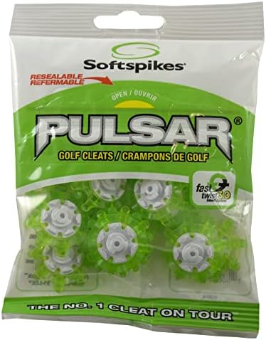 SOFTSPIKES Golf Spikes Fast Twist 3.0 Softspikes Pulsar Golf Cleats, Green, Clamshell US