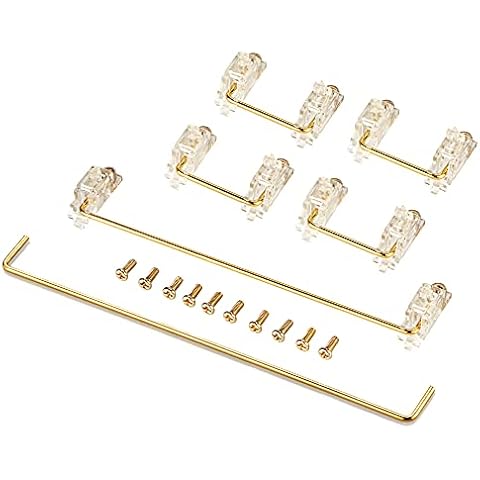 New Fashion Kingdom Keyboard Stabilizers Gold Plated PCB Screw-in Stabilizers 2u 6.25u 7u Mechanical Keyboard Stabilizers Mechanical Keyboard Accessories for 60/87 Keyboard – Transparent Cover