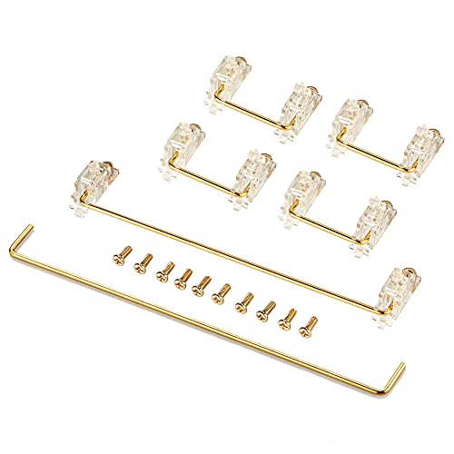 Keyboard Stabilizers Gold Plated PCB Screw-in Stabilizers 2u 6.25u 7u Mechanical Keyboard Stabilizers Mechanical Keyboard Accessories for 60 87 Keyboard – Transparent