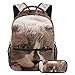 Mochila escolar con estuche para lápices, mochila ajustable de gran capacidad para la escuela, gatos lindos, Multicolor18