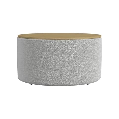 HomePop Storage Ottoman with Wood Top Cover
