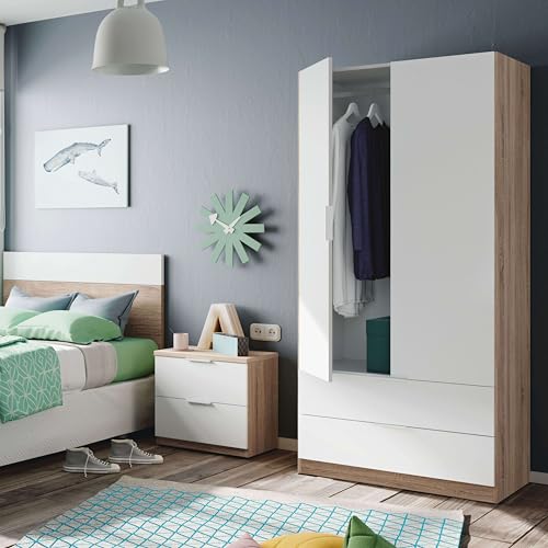 Variante de Habitdesign armarios baratos Blanco Artik y Roble Canadian 81×180×52 cm