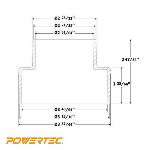 Powertec 70297 Modular Step 4 In 1 Adapter - Shop Vac Dust Collector Hose Fittings #TOP6