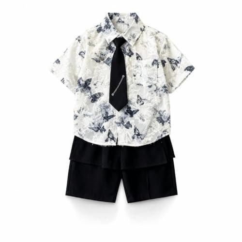 Conjunto hawaiano niño para vacaciones en la playa ropa tropical de dos piezas con pantalones
