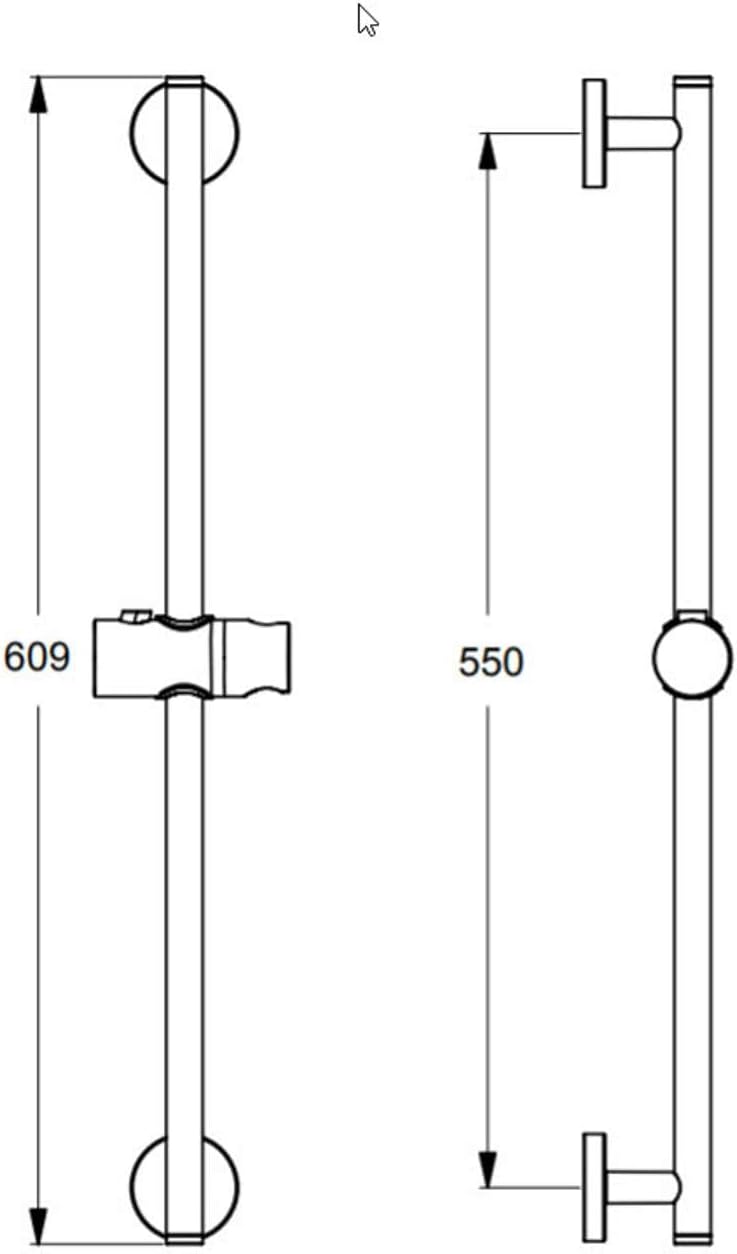 Ideal Standard Idealrain B9420AA Shower Rail 600 mm in chrome finish, mounted on a wall