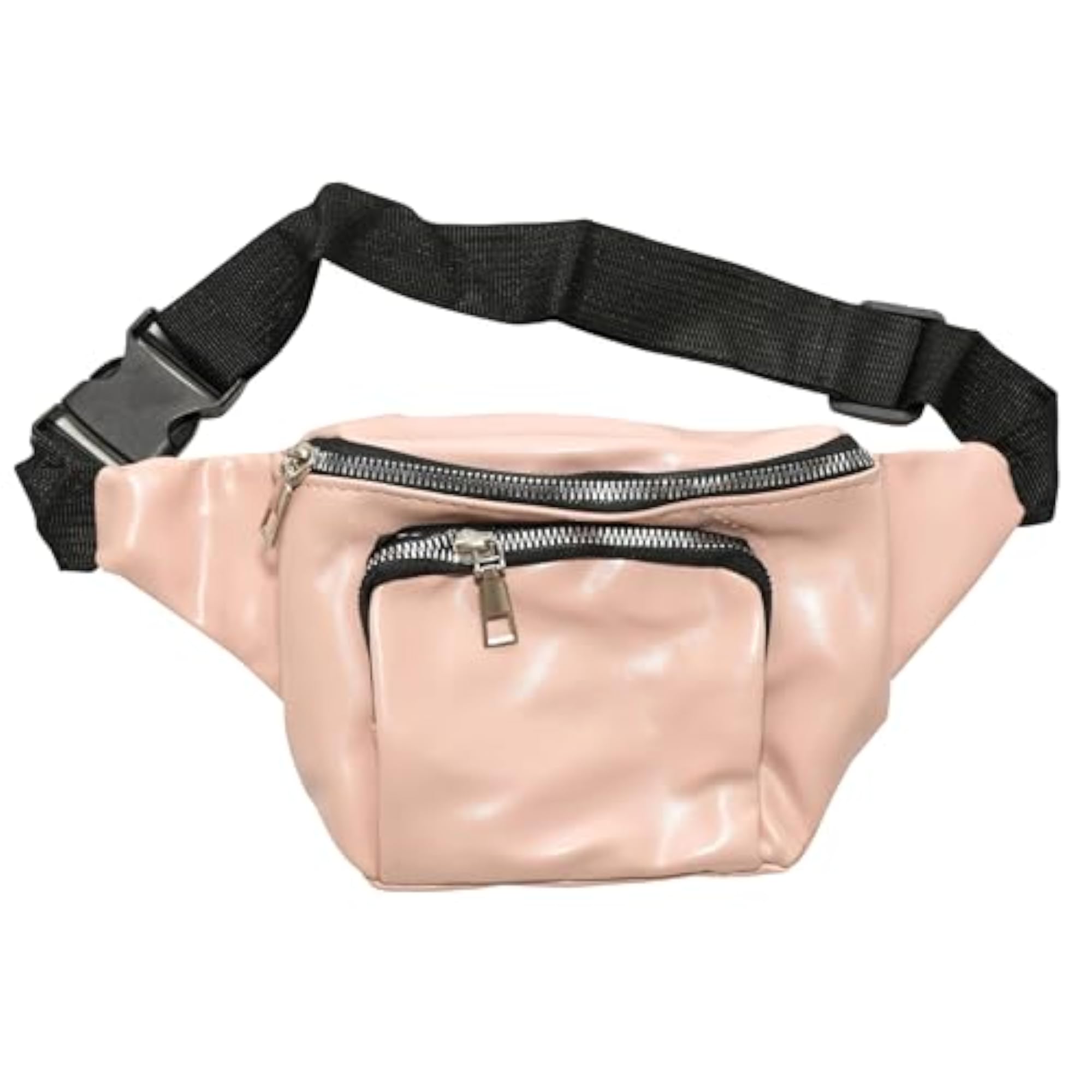 Unisex Leather Finish Fannypack, Chic Peach