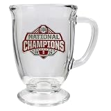 Ohio State Buckeyes National Championship 24-25 Football 15 Ounce Coffee Mug | Clear Mug for Coffee, Beverages | Intricately Crafted Metal Pewter Alma Mater Inlay