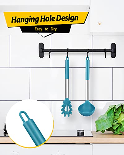 image for BUNDLEPRO Silicone Pasta Fork and Ladle Spoon Set, Large Non Stick Kit